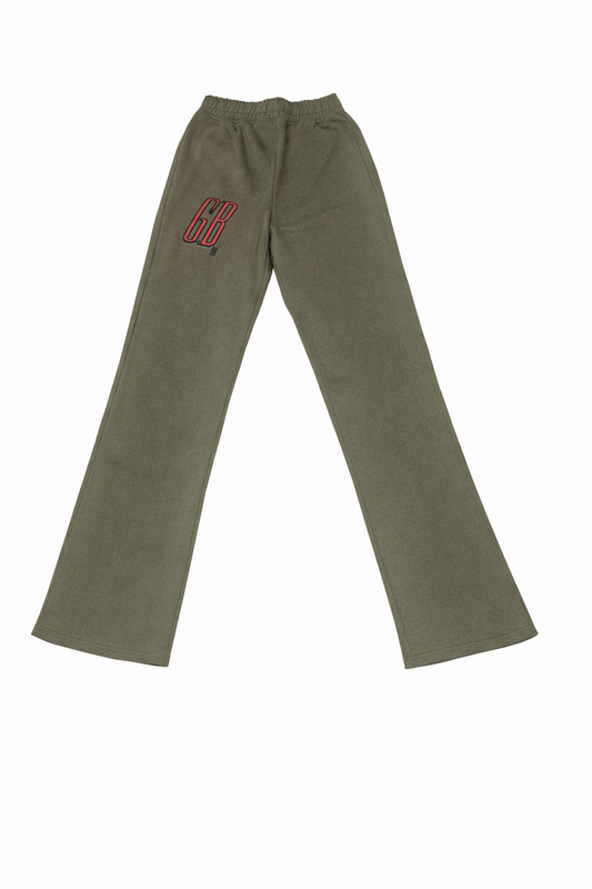 Army Green Flare heavy weight sweat pants